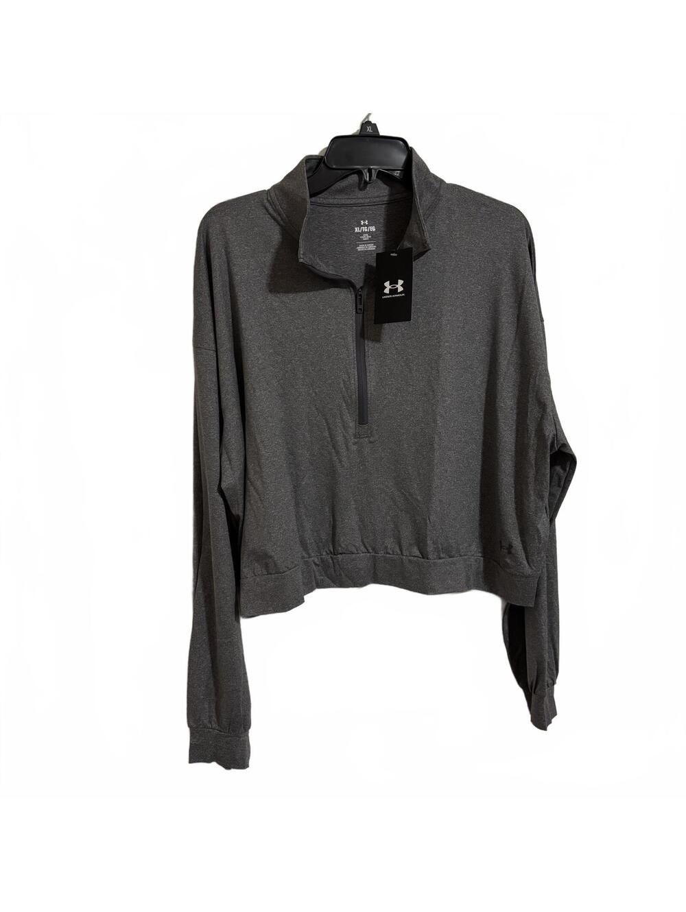 Boxy Y2K Under Armour cropped quarter zip top athleisure Women’s size XL Grey